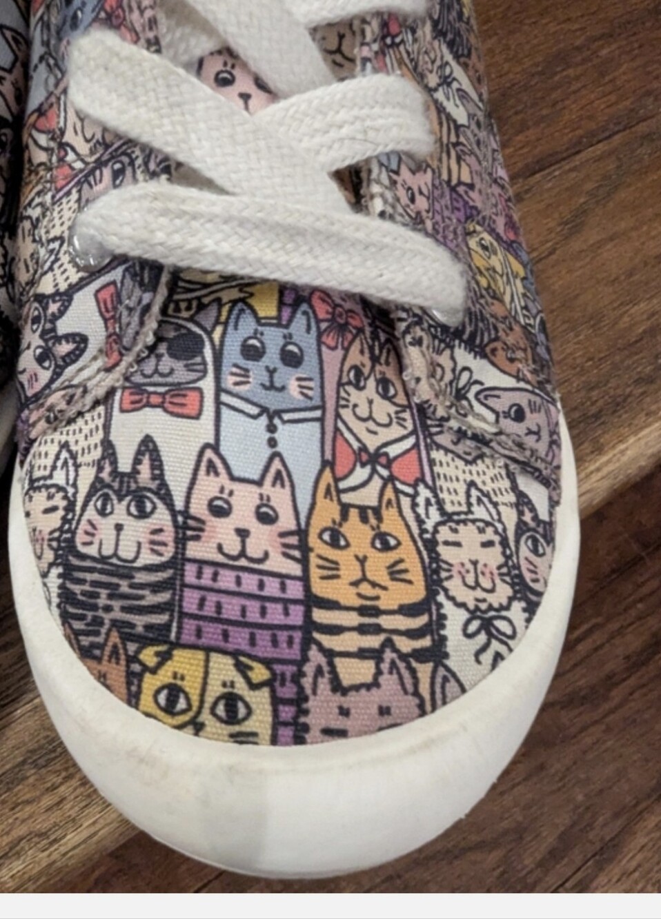 Skechers Sneakers Beach Bingo - Kitty Cruiser Cat Design Slip Ons Size 7 Ivory - Picture 5 of 13
